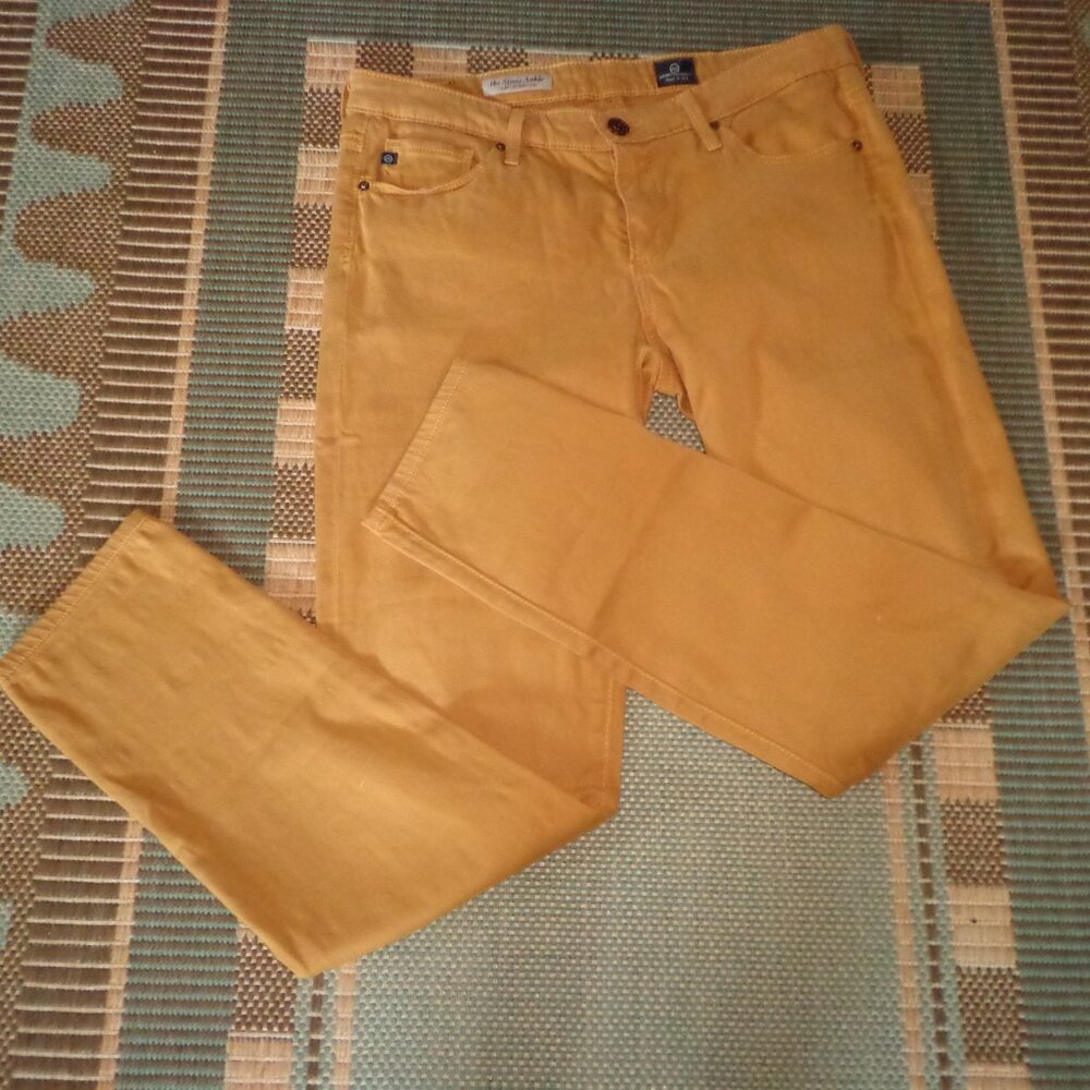 AG Adriano Goldschmied the Stevie Ankle Slim Straight Leg Pant 28R Camel